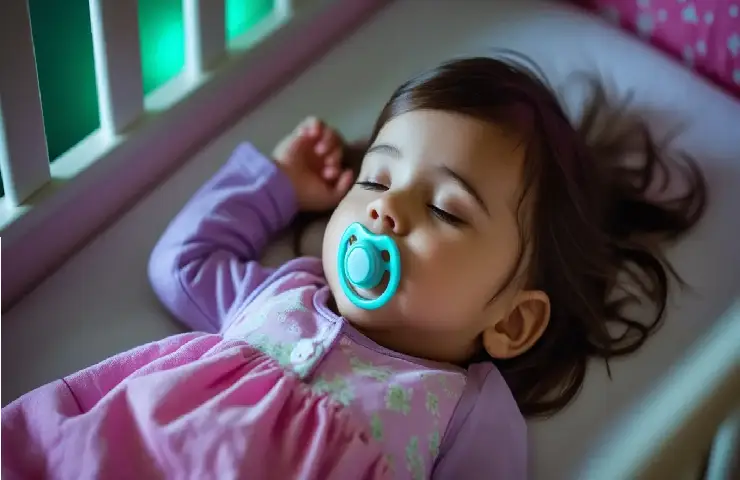 استفاده از پستانک در زمان نامناسب – نوزاد با پستانک هنگام خواب